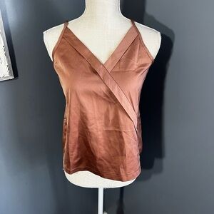 SHEIN Sollinarry Champagne Silky V-neck Cami Top Women’s Small Dainty NWT